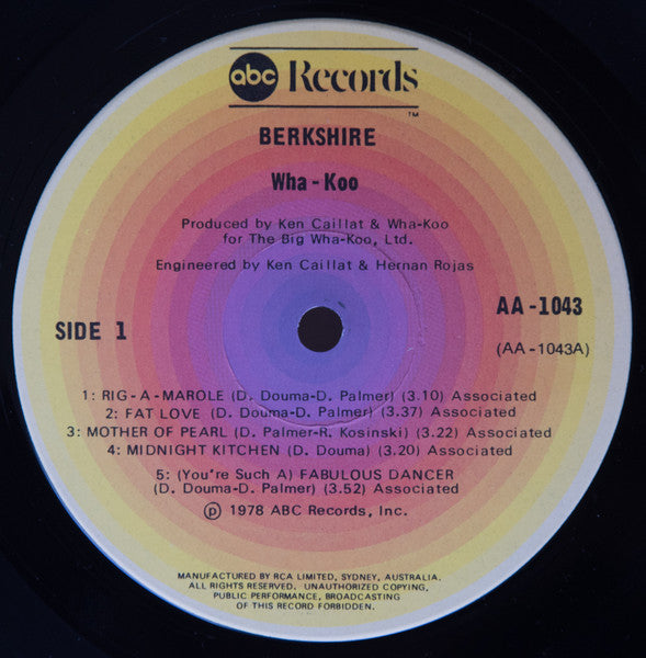 Wha-Koo – Berkshire LP vinyl record, image 3 of 4