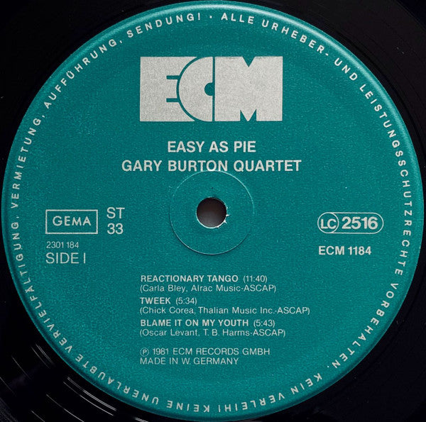Gary Burton Quartet – Easy As Pie LP vinyl record, image 3 of 4