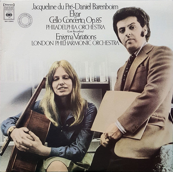 Sir Edward Elgar, Jacqueline du Pré, Daniel Barenboim, The Philadelphia Orchestra, London Philharmonic Orchestra – Cello Concerto, Op. 85 / Enigma Variations LP vinyl record, image 1 of 4