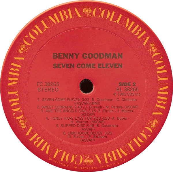 Benny Goodman – Seven Come Eleven LP vinyl record, image 2 of 2