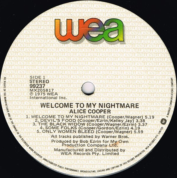 Alice Cooper – Welcome To My Nightmare LP vinyl record, image 3 of 6
