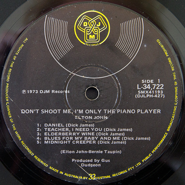 Elton John – Don't Shoot Me I'm Only The Piano Player LP vinyl record, image 5 of 10