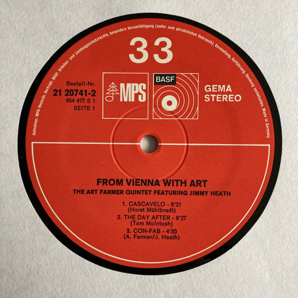 Art Farmer Quintet, Jimmy Heath – From Vienna With Art LP vinyl record, image 5 of 6