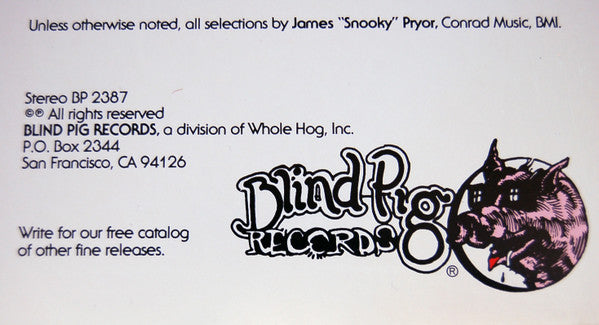 Snooky Pryor – Snooky LP vinyl record, image 7 of 7