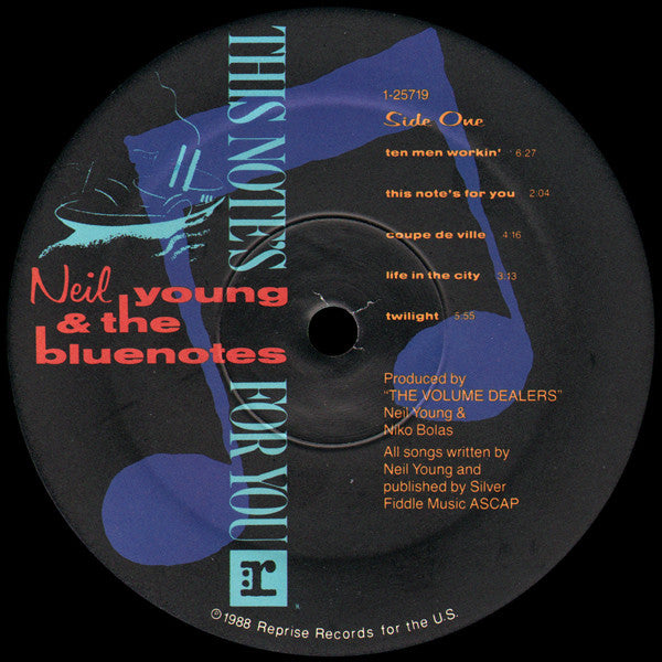 Neil Young, The Bluenotes – This Note's For You LP vinyl record, image 3 of 6
