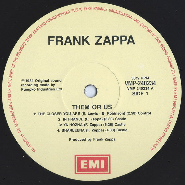 Frank Zappa – Them Or Us (2xLP) LP vinyl record, image 5 of 8