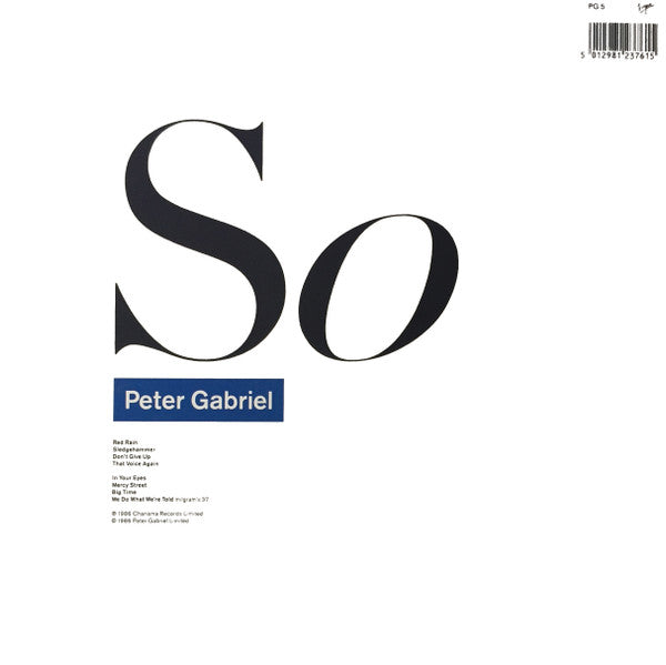 Peter Gabriel – So LP vinyl record, image 2 of 6