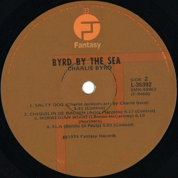 Charlie Byrd – Byrd By The Sea LP vinyl record, image 4 of 4