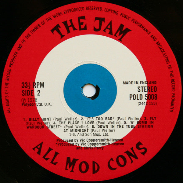 The Jam – All Mod Cons LP vinyl record, image 4 of 6