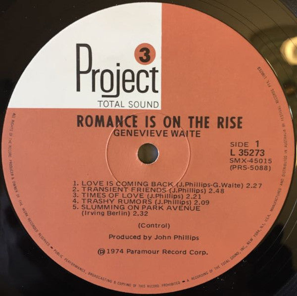 Genevieve Waite – Romance Is On The Rise LP vinyl record, image 3 of 3