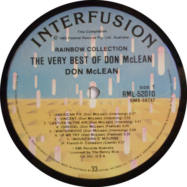 Don McLean – The Very Best Of Don McLean LP vinyl record, image 3 of 4