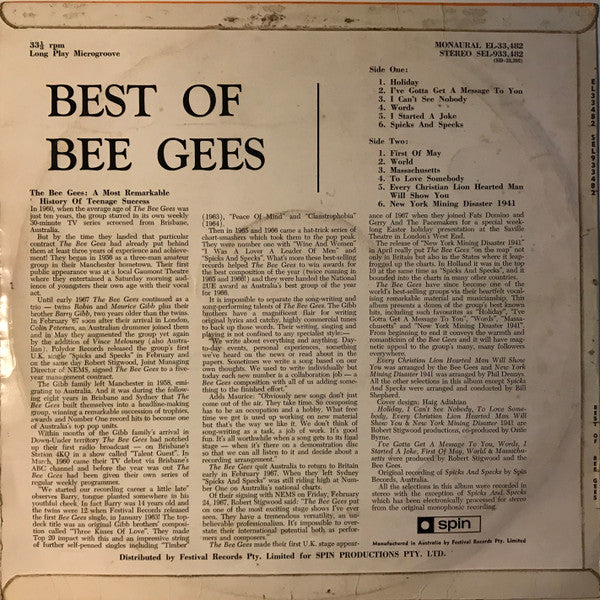 Bee Gees – Best Of Bee Gees LP vinyl record, image 2 of 4