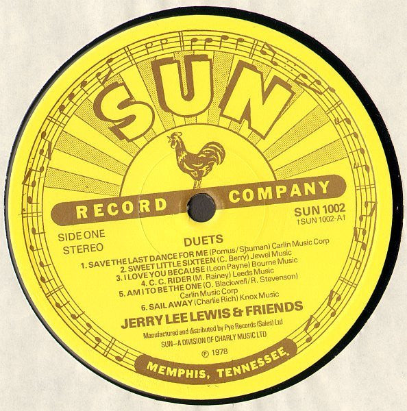 Jerry Lee Lewis And Friends – Duets LP vinyl record, image 3 of 4