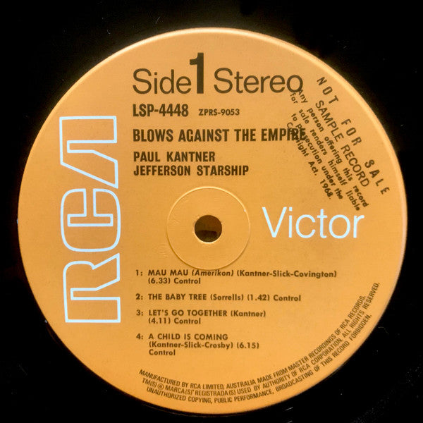 Paul Kantner, Jefferson Starship – Blows Against The Empire LP vinyl record, image 5 of 6