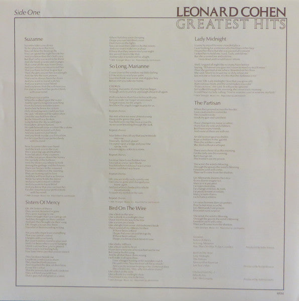 Leonard Cohen – Greatest Hits LP vinyl record, image 7 of 10