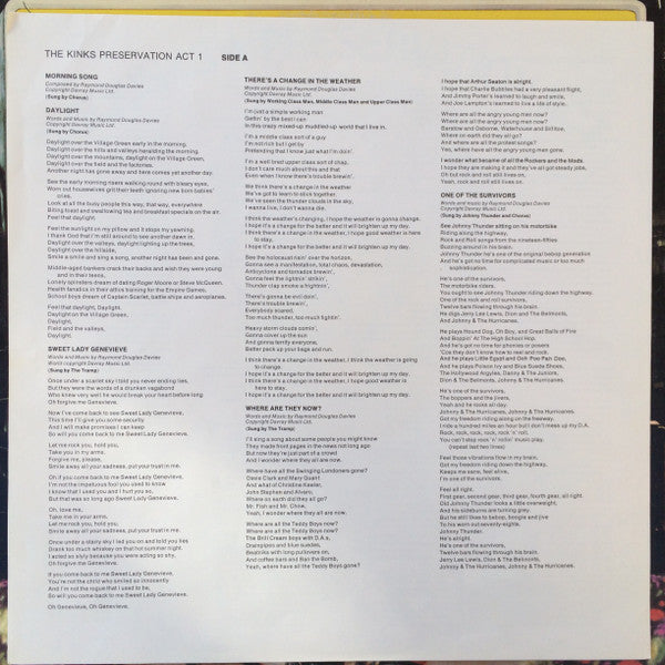 The Kinks – Preservation Act 1 LP vinyl record, image 5 of 6
