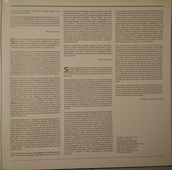 Pinchas Zukerman, Isaac Stern, Itzhak Perlman, Shlomo Mintz, Israel Philharmonic Orchestra, Zubin Mehta, Antonio Vivaldi, Johann Sebastian Bach, Wolfgang Amadeus Mozart – The Four Seasons · Concerto For 4 Violins / Double Concerto / Sinfonia... (2xLP) LP vinyl record, image 3 of 8