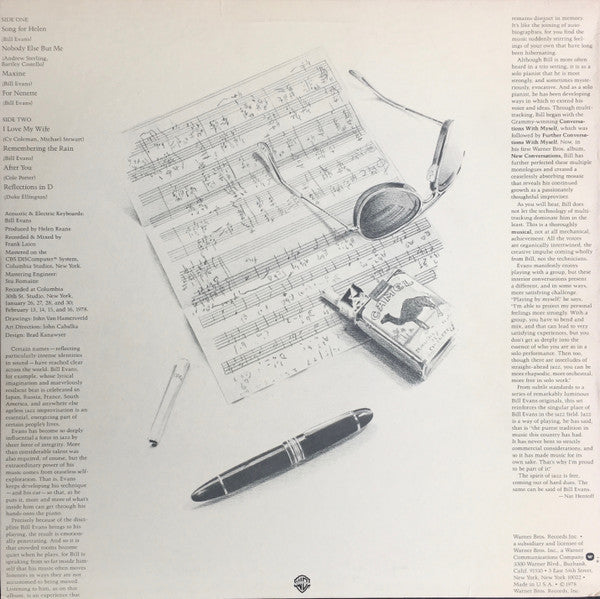 Bill Evans – New Conversations LP vinyl record, image 2 of 6