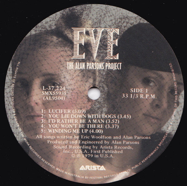 The Alan Parsons Project – Eve LP vinyl record, image 3 of 4