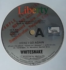 Whitesnake – Here I Go Again 7" vinyl record, image 1 of 2
