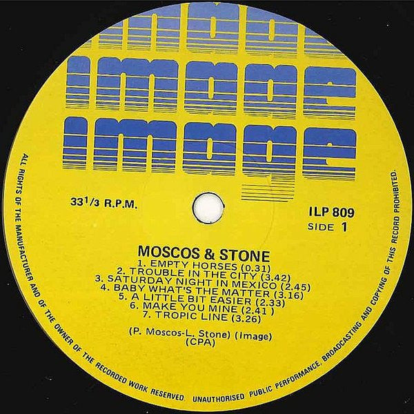 Moscos & Stone – Moscos & Stone LP vinyl record, image 5 of 6