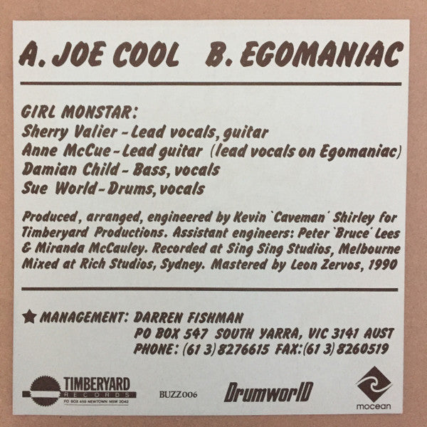 Girl Monstar – Joe Cool 7" vinyl record, image 6 of 9