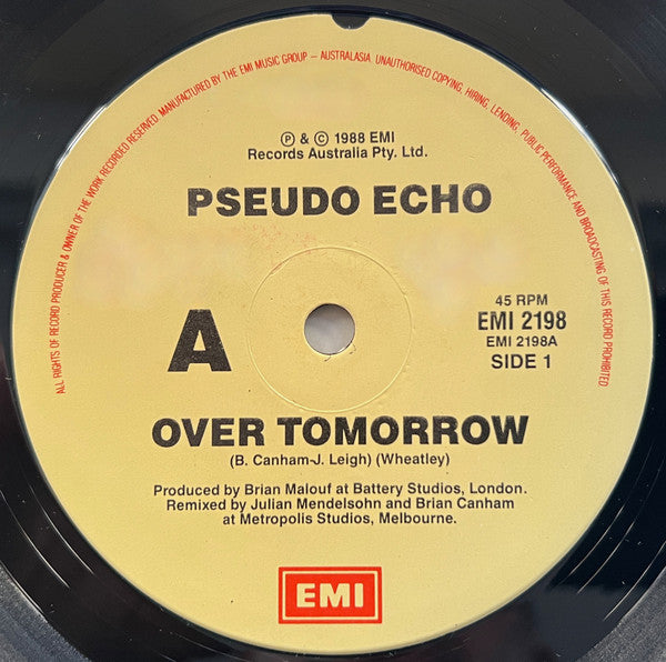 Pseudo Echo – Over Tomorrow 7" vinyl record, image 3 of 4
