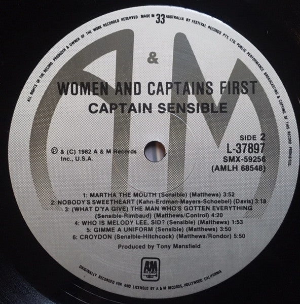 Captain Sensible – Women And Captains First LP vinyl record, image 4 of 4