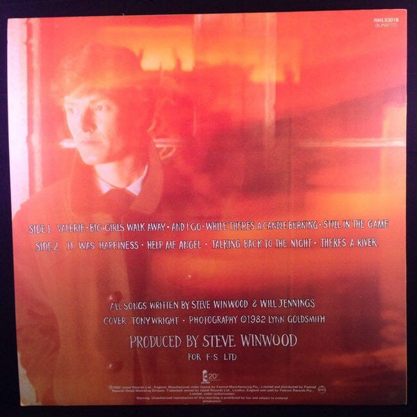 Steve Winwood – Talking Back To The Night LP vinyl record, image 2 of 7