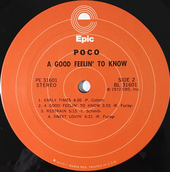Poco – A Good Feelin' To Know LP vinyl record, image 5 of 6