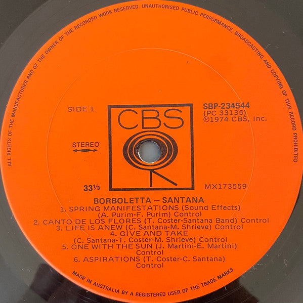 Santana – Borboletta LP vinyl record, image 5 of 6