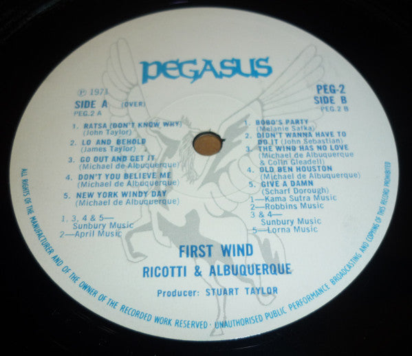 Frank Ricotti, Michael d'Albuquerque – First Wind LP vinyl record, image 4 of 4