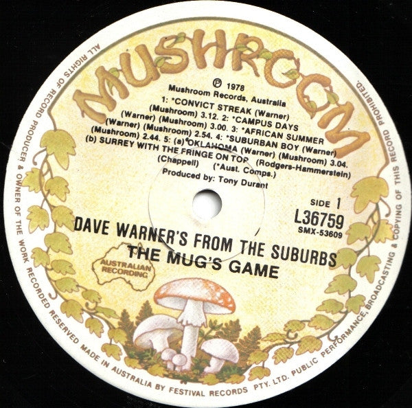 Dave Warner's From The Suburbs – Mug's Game LP vinyl record, image 5 of 9