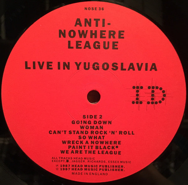 Anti-Nowhere League – Live In Yugoslavia / We Are...The League (2xLP) LP vinyl record, image 4 of 6