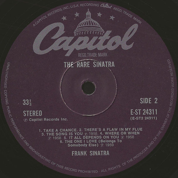 Frank Sinatra – The Rare Sinatra LP vinyl record, image 4 of 4