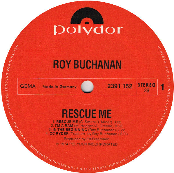 Roy Buchanan – Rescue Me LP vinyl record, image 3 of 7