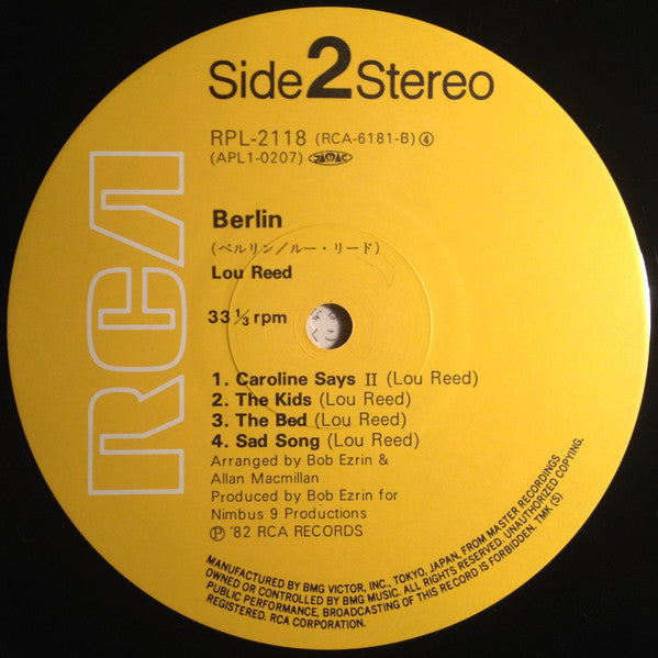 Lou Reed – Berlin LP vinyl record, image 8 of 8