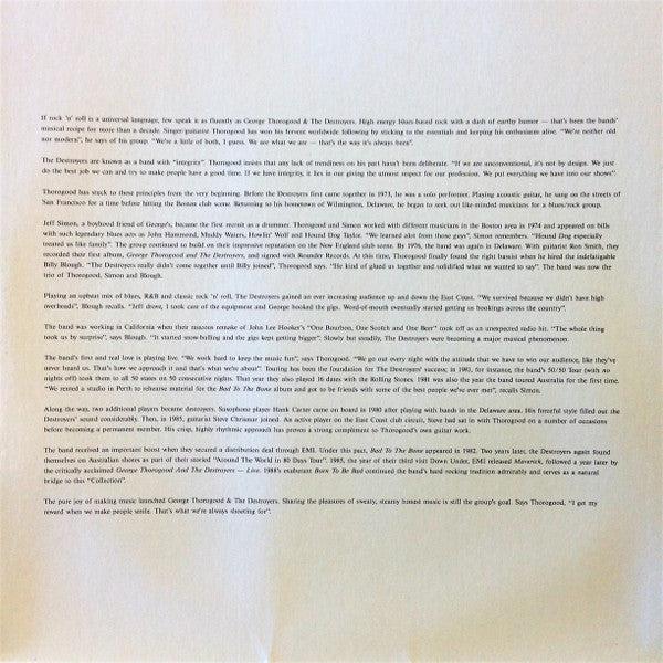 George Thorogood & The Destroyers – The George Thorogood Collection LP vinyl record, image 3 of 6