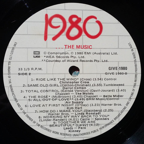 Various – 1980...The Music LP vinyl record, image 4 of 6