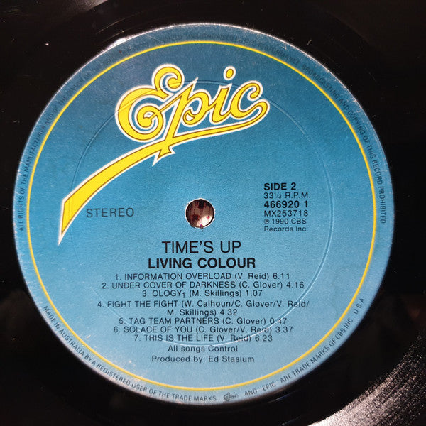 Living Colour – Time's Up LP vinyl record, image 4 of 4