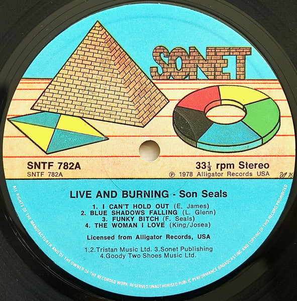 Son Seals – Live And Burning LP vinyl record, image 3 of 4