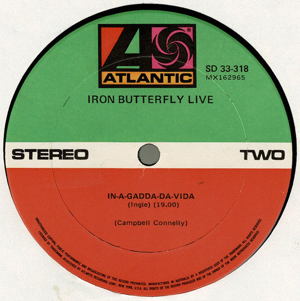 Iron Butterfly – Live LP vinyl record, image 4 of 4