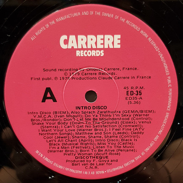 Discothèque – Intro Disco (Special Disco Version) 12" vinyl record, image 2 of 2