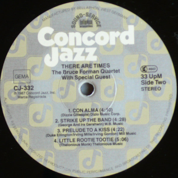 The Bruce Forman Quartet – There Are Times LP vinyl record, image 4 of 4