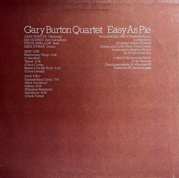 Gary Burton Quartet – Easy As Pie LP vinyl record, image 2 of 4