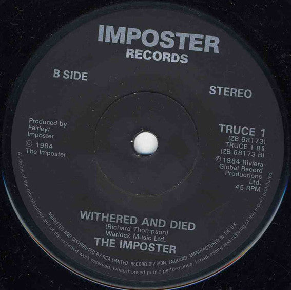 The Imposter – Peace In Our Time 7" vinyl record, image 2 of 2