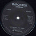 The Imposter – Peace In Our Time 7" vinyl record, image 2 of 2