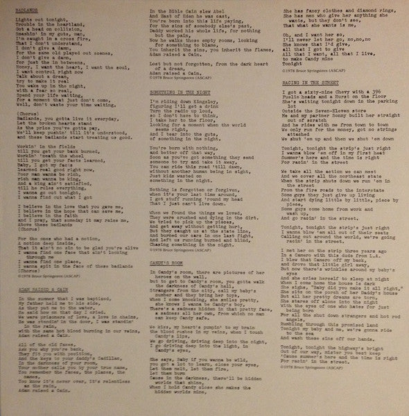 Bruce Springsteen – Darkness On The Edge Of Town LP vinyl record, image 5 of 7