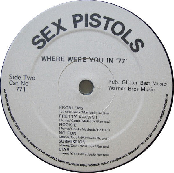 Sex Pistols – Where Were You In '77? LP vinyl record, image 4 of 4