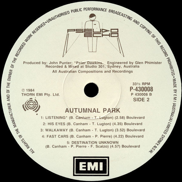 Pseudo Echo – Autumnal Park LP vinyl record, image 7 of 7